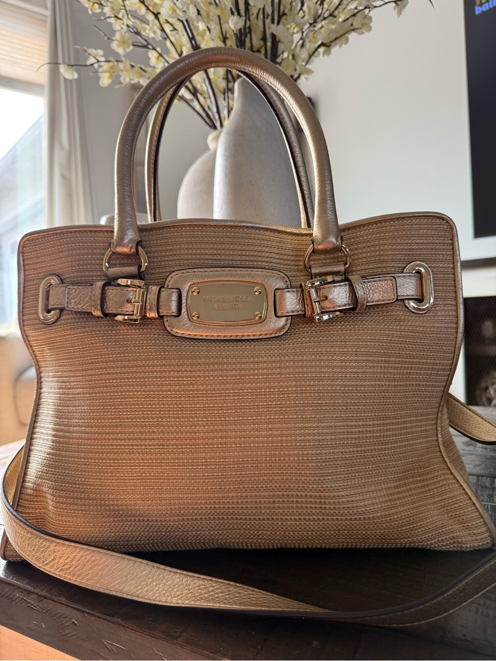 Michael Kors Metallic Bronze Satchel Tote purse